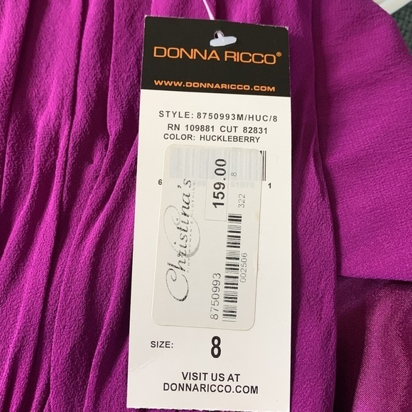 Donna Rico 100% Silk Lining Exposed Back High Waist Dress Size 8 - Picture 9 of 11